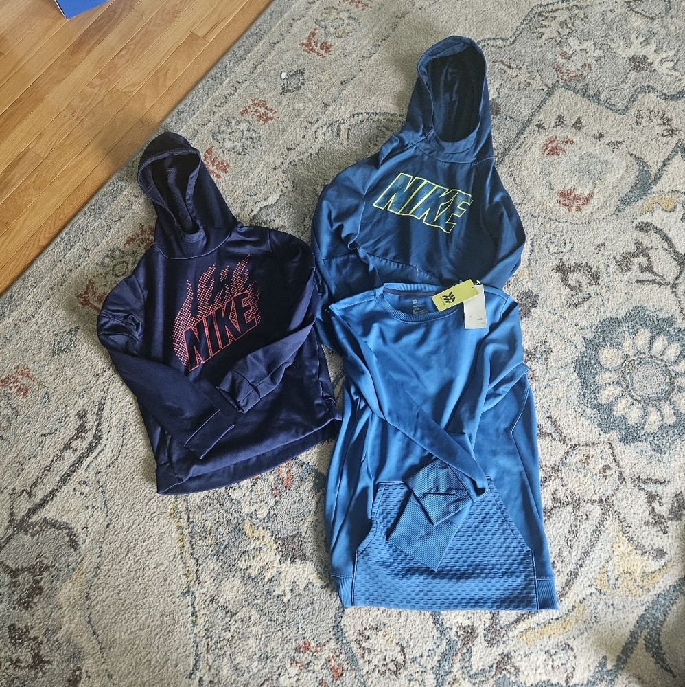 Nike Teal and Navy Hoodies